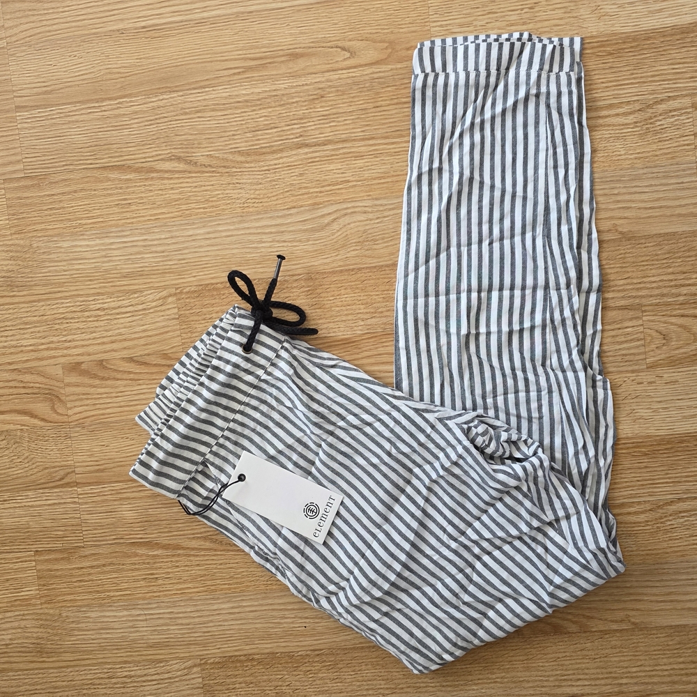 Element Black and White Striped Straight Leg Pants